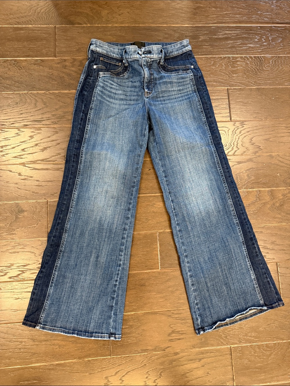 White House Black Market High-Rise Colorblocked Wide-Leg Jeans - Size 6